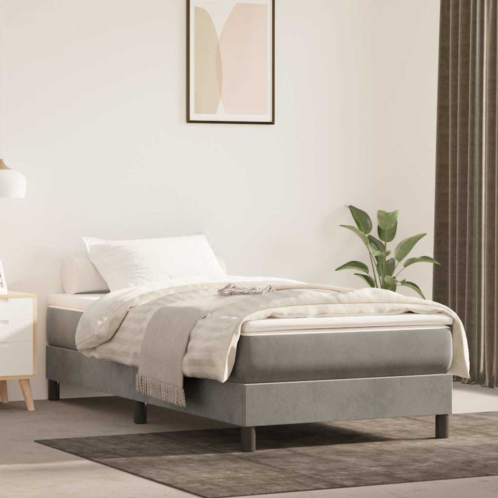 Materasso a Molle per Bambini RigiditÃ  Media Grigio Chiaro 80x160cm in Velluto