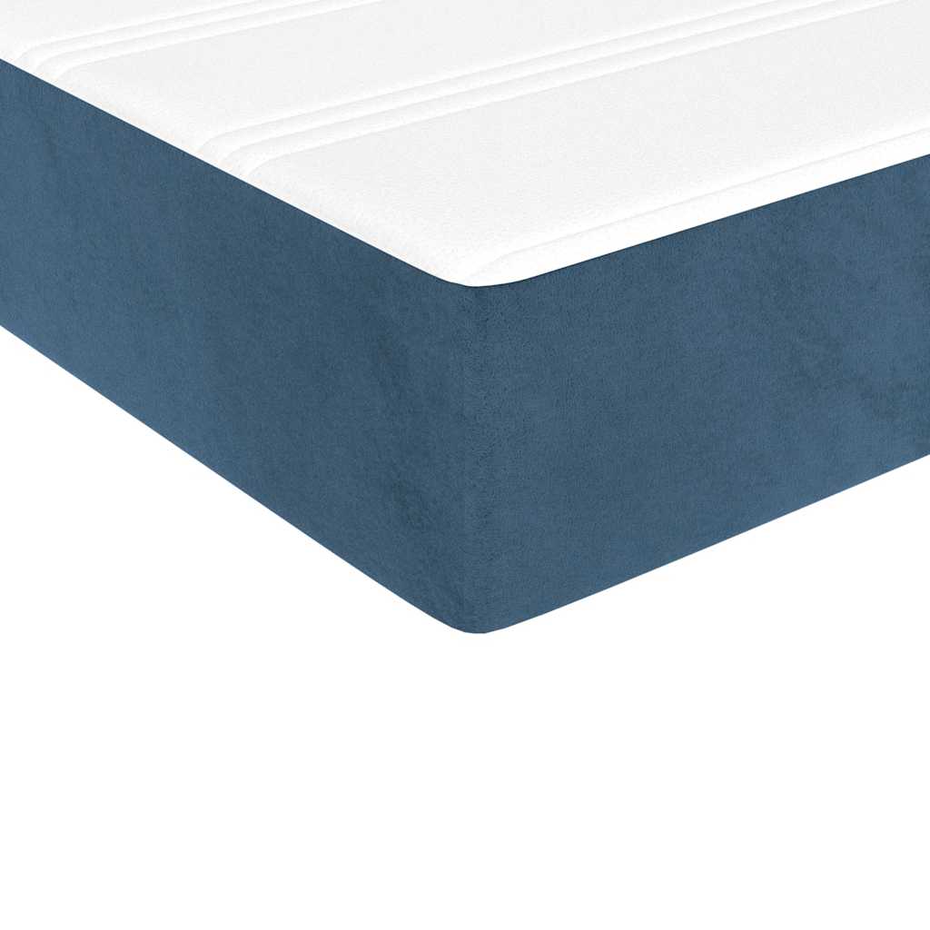 Materasso a Molle per Bambini RigiditÃ  Media Blu Scuro 80x160 cm in Velluto