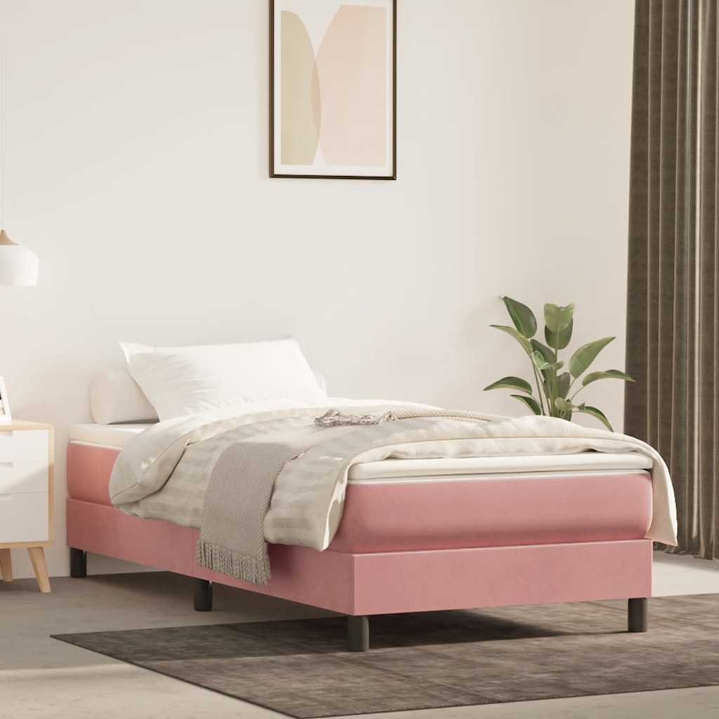 Materasso a Molle per Bambini RigiditÃ  Media Rosa 80x160 cm in Velluto