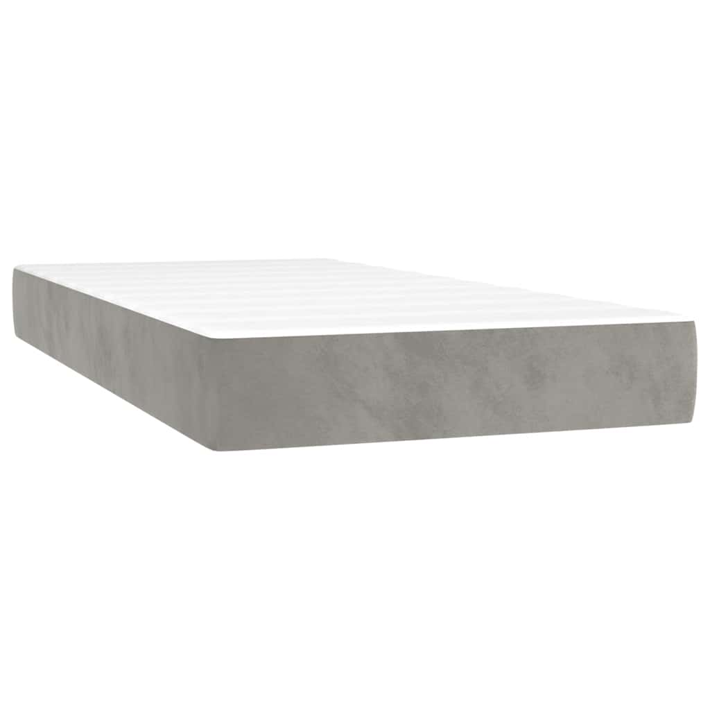 Materasso a Molle Insacchettate RigiditÃ  Media Grigio Chiaro 80x210x20 cm in Velluto