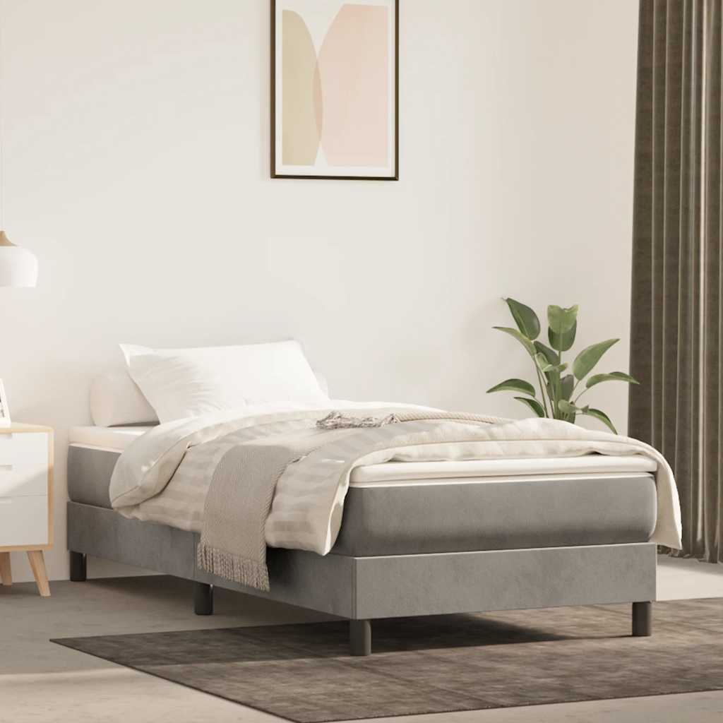 Materasso a Molle Insacchettate RigiditÃ  Media Grigio Chiaro 80x210x20 cm in Velluto