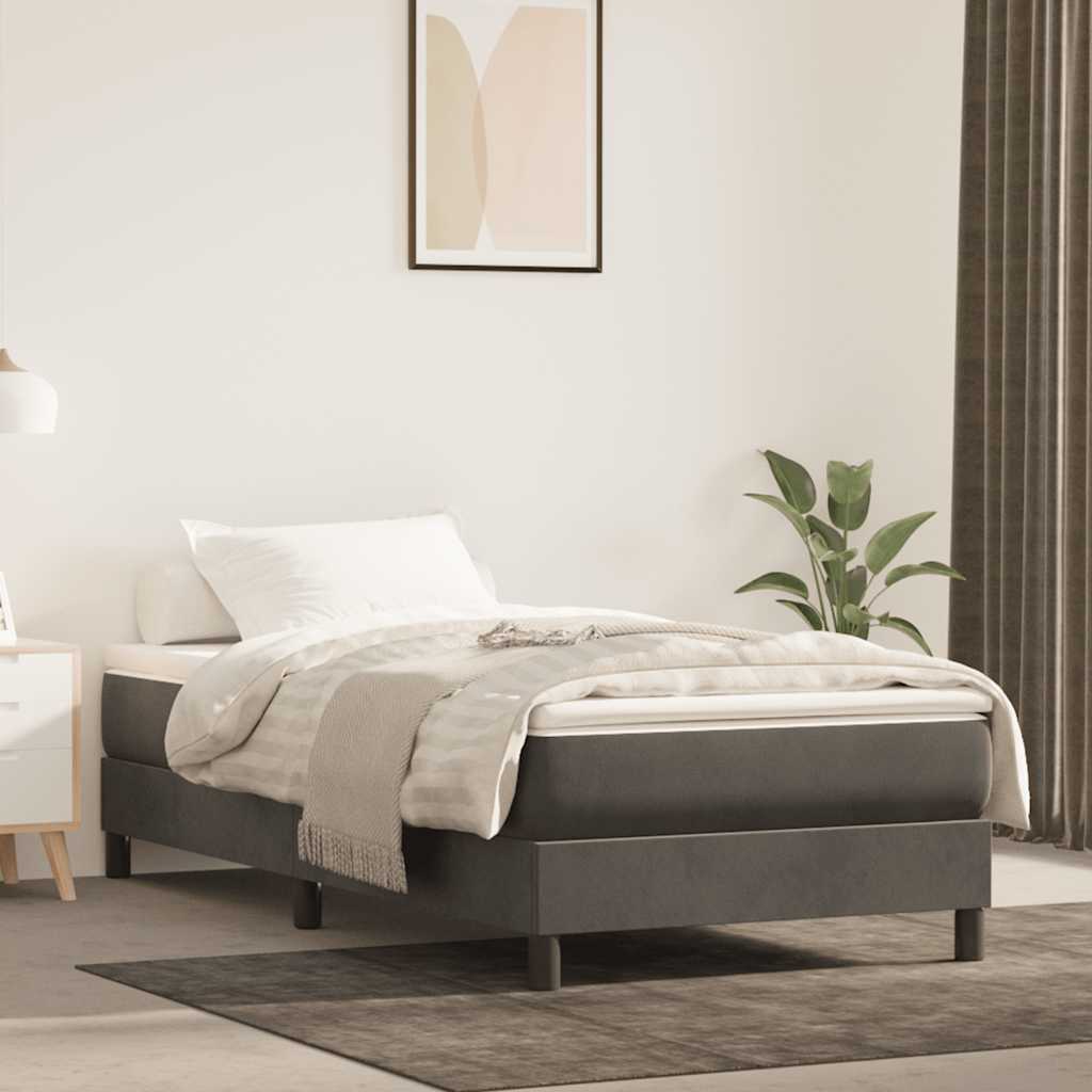 Materasso a Molle Insacchettate RigiditÃ  Media Grigio Scuro 80x210x20 cm in Velluto
