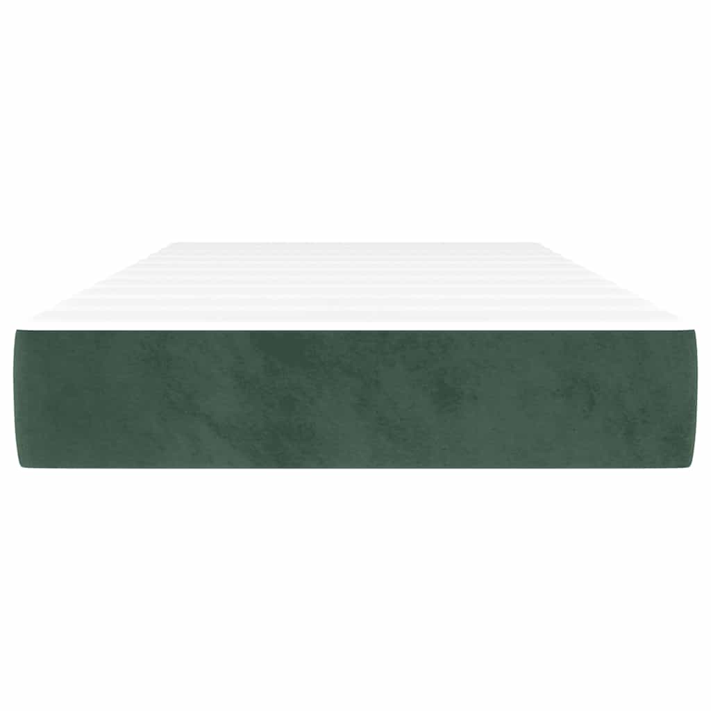 Materasso a Molle Insacchettate RigiditÃ  Media Verde Scuro 80x210x20 cm in Velluto