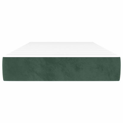 Materasso a Molle Insacchettate RigiditÃ  Media Verde Scuro 80x210x20 cm in Velluto