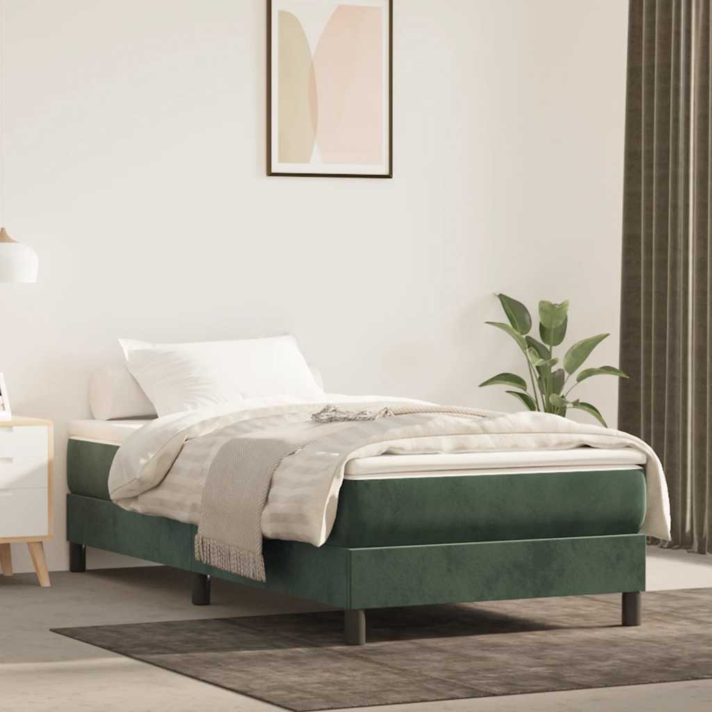 Materasso a Molle Insacchettate RigiditÃ  Media Verde Scuro 80x210x20 cm in Velluto