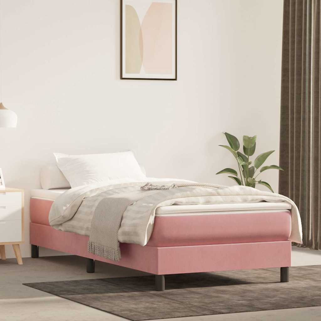Materasso a Molle Insacchettate RigiditÃ  Media Rosa 80x210x20 cm in Velluto