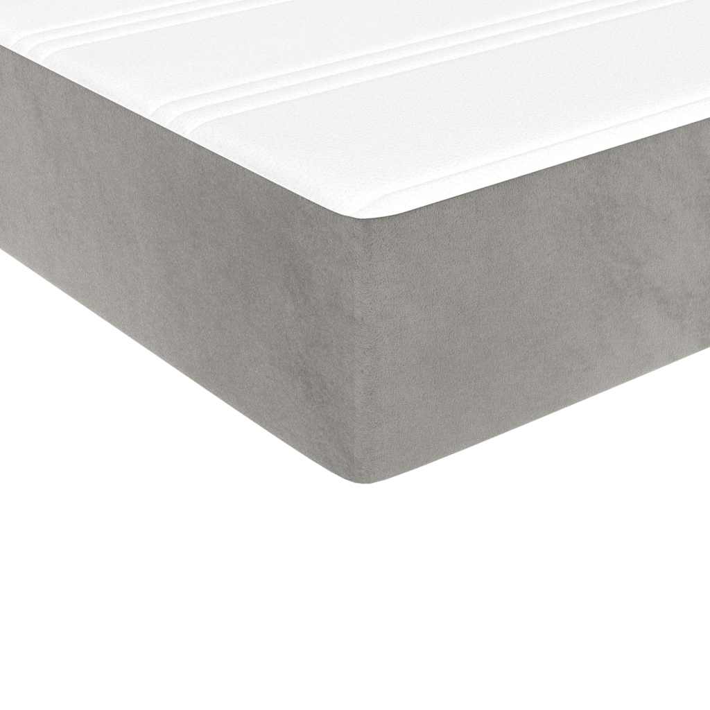 Materasso a Molle Insacchettate RigiditÃ  Media Grigio Chiaro 90x210x20 cm in Velluto