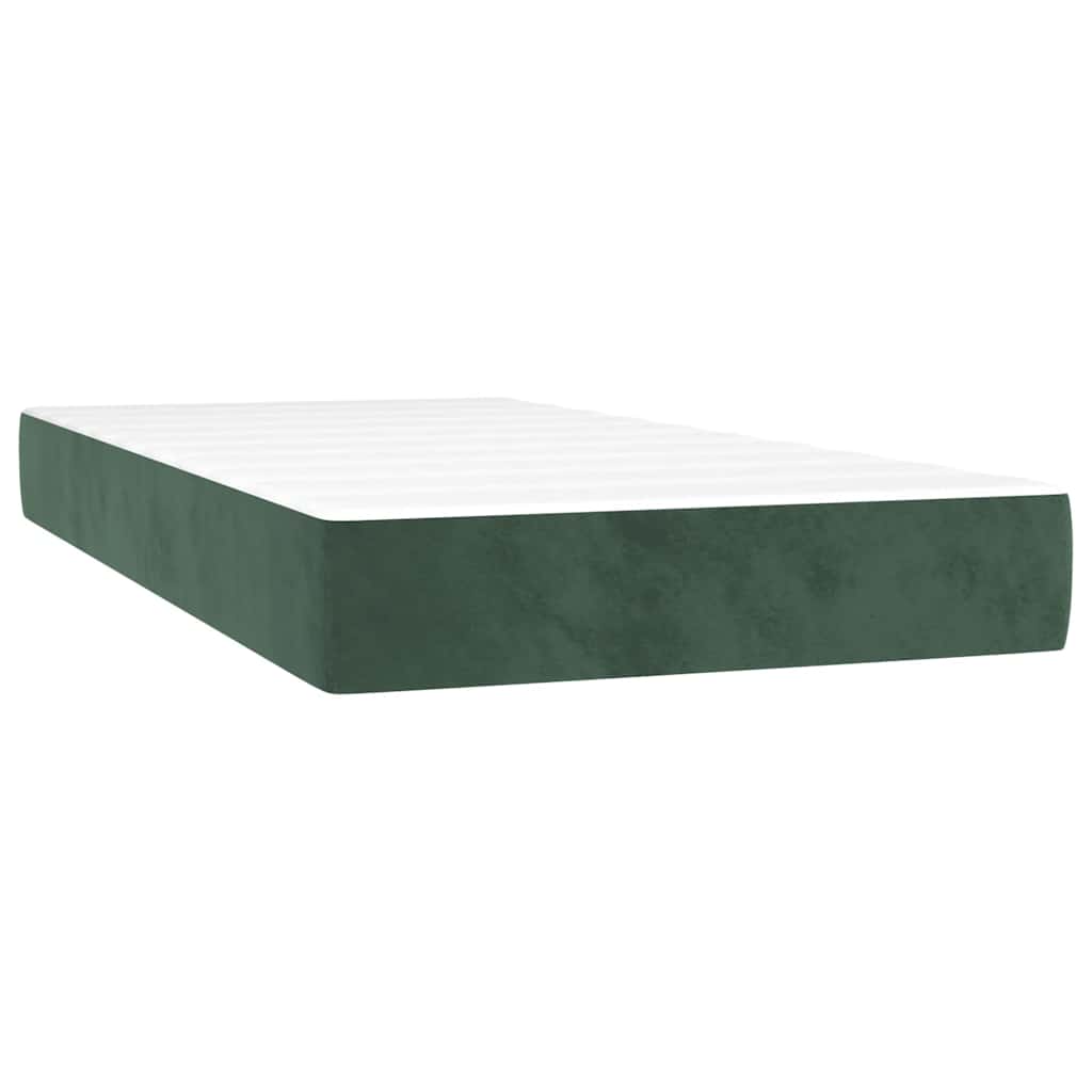 Materasso a Molle Insacchettate RigiditÃ  Media Verde Scuro 90x210x20 cm in Velluto