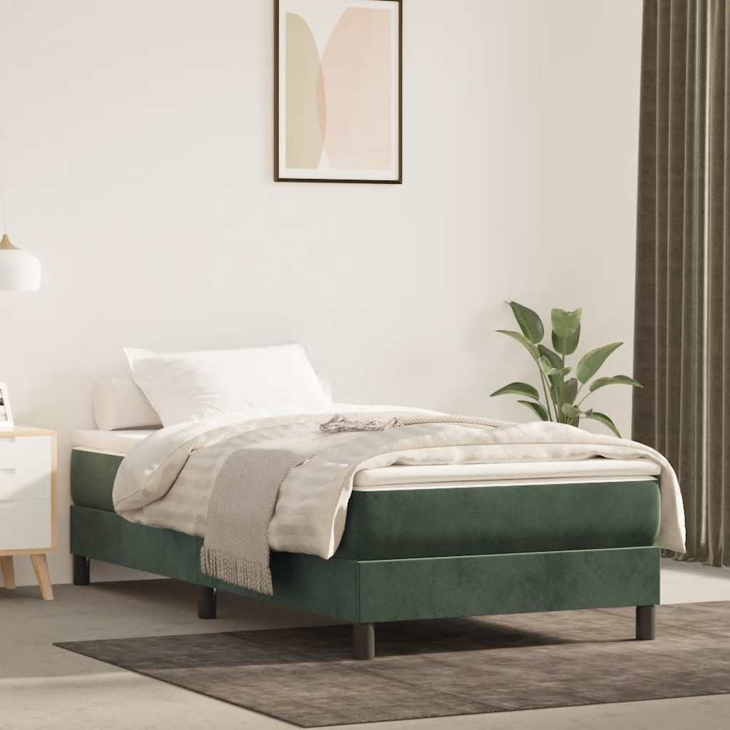 Materasso a Molle Insacchettate RigiditÃ  Media Verde Scuro 90x210x20 cm in Velluto