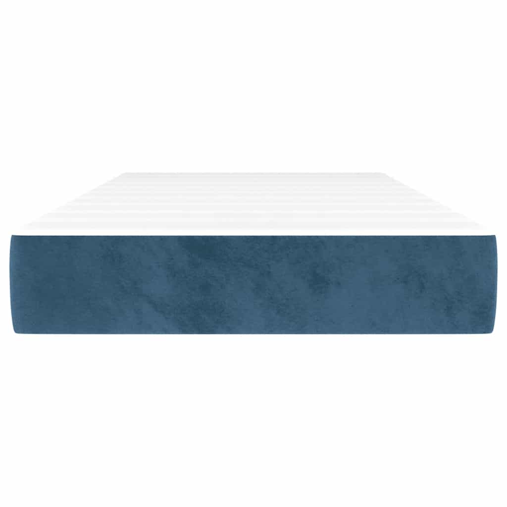 Materasso a Molle Insacchettate RigiditÃ  Media Blu Scuro 90x210x20 cm in Velluto
