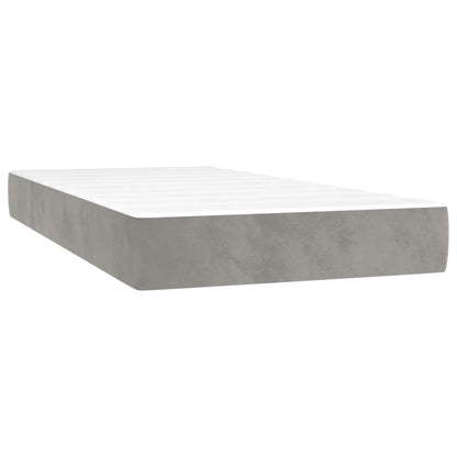 Materasso a Molle Insacchettate RigiditÃ  Media Grigio Chiaro 100x210x20 cm in Velluto