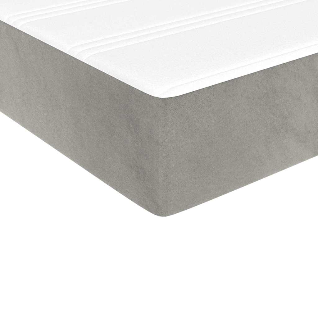 Materasso a Molle Insacchettate RigiditÃ  Media Grigio Chiaro 100x210x20 cm in Velluto