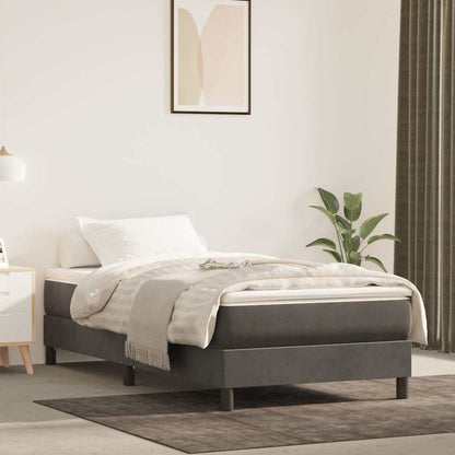 Materasso a Molle Insacchettate RigiditÃ  Media Grigio Scuro 100x210x20 cm in Velluto