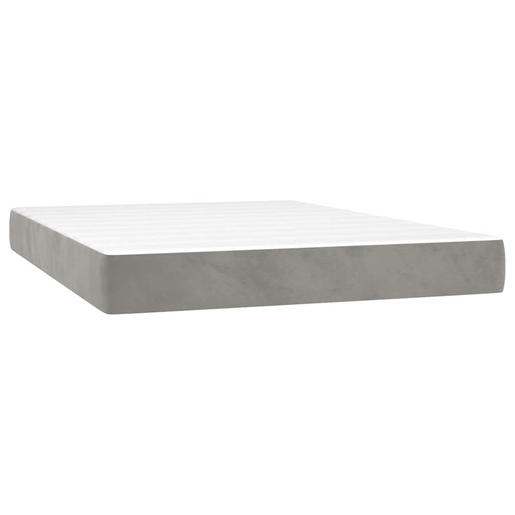Materasso a Molle Insacchettate RigiditÃ  Media Grigio Chiaro 120x210x20 cm in Velluto