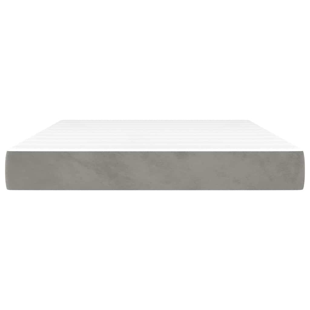 Materasso a Molle Insacchettate RigiditÃ  Media Grigio Chiaro 120x210x20 cm in Velluto