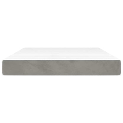 Materasso a Molle Insacchettate RigiditÃ  Media Grigio Chiaro 120x210x20 cm in Velluto