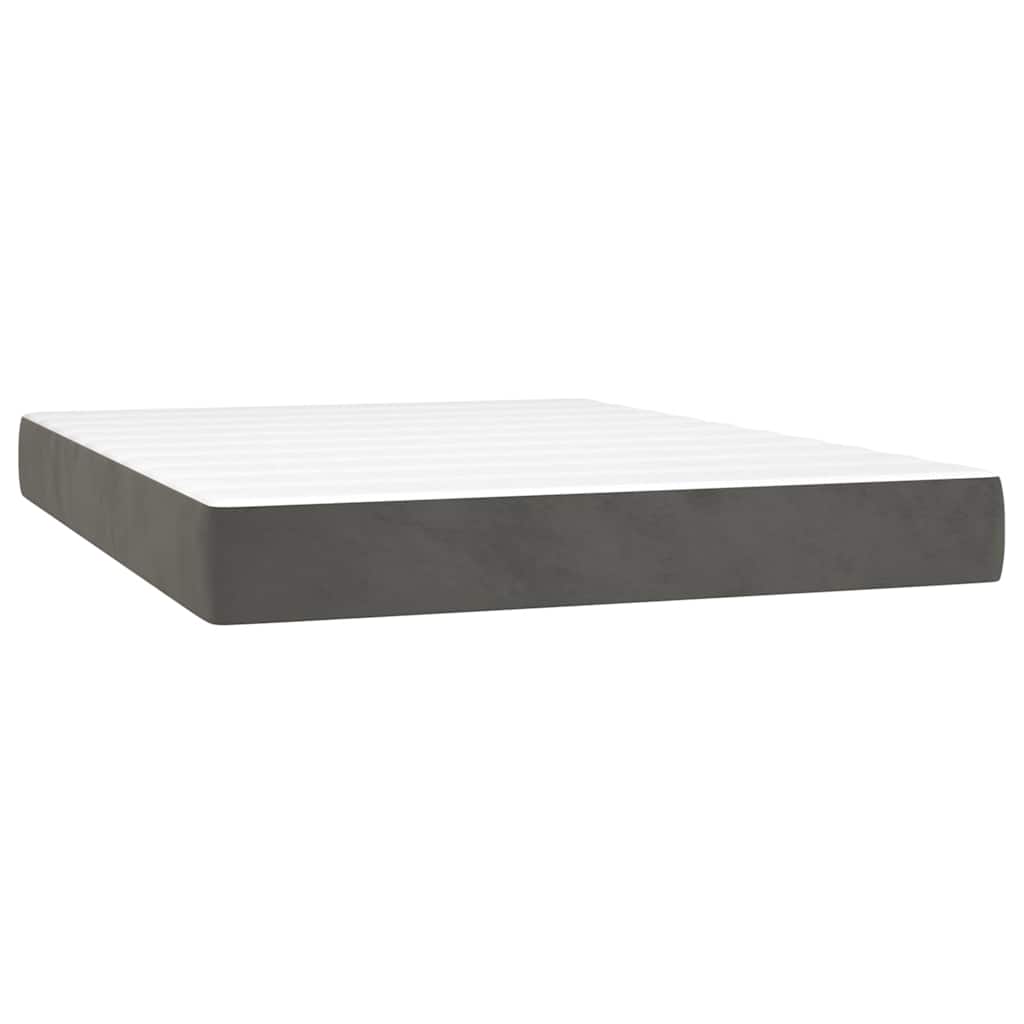 Materasso a Molle Insacchettate RigiditÃ  Media Grigio Scuro 120x210x20 cm in Velluto