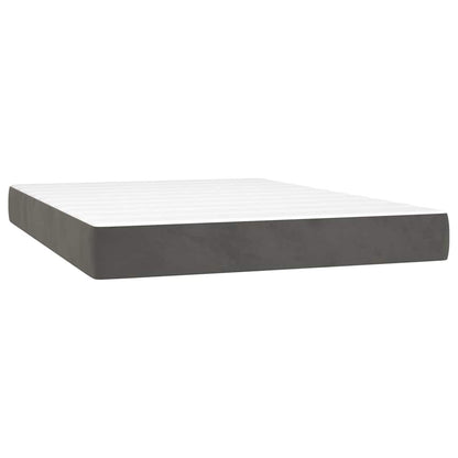 Materasso a Molle Insacchettate RigiditÃ  Media Grigio Scuro 120x210x20 cm in Velluto