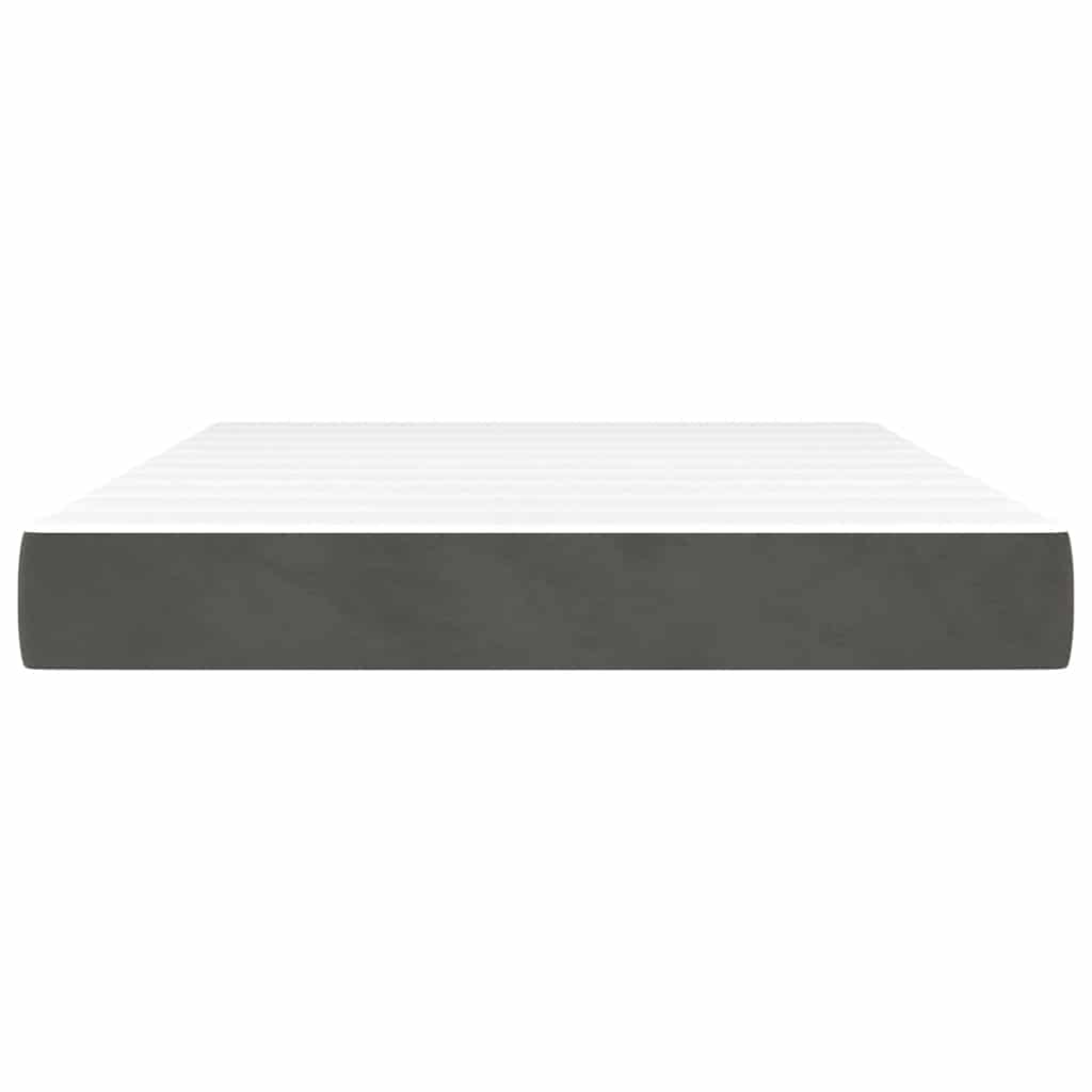 Materasso a Molle Insacchettate RigiditÃ  Media Grigio Scuro 120x210x20 cm in Velluto