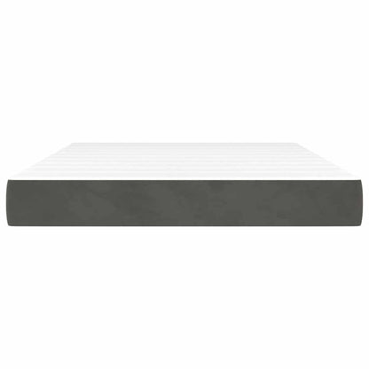 Materasso a Molle Insacchettate RigiditÃ  Media Grigio Scuro 120x210x20 cm in Velluto