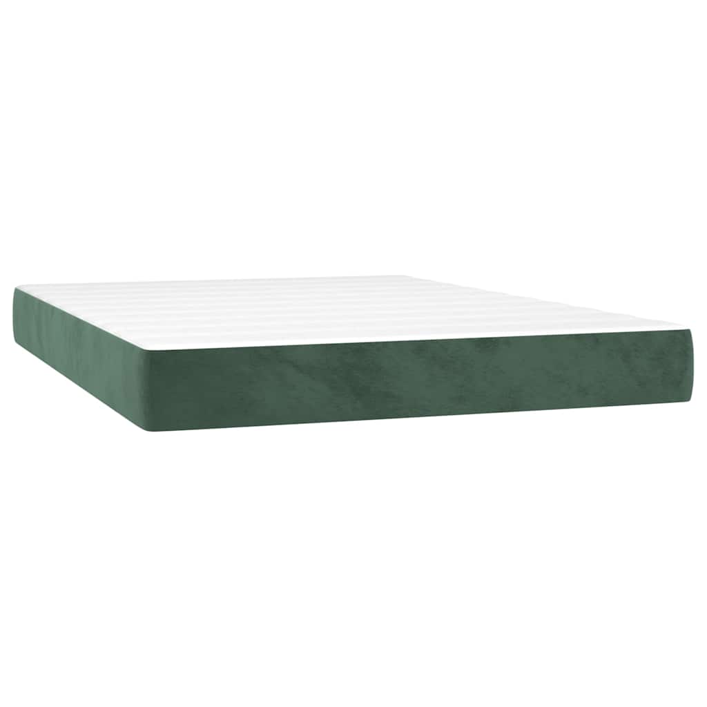 Materasso a Molle Insacchettate RigiditÃ  Media Verde Scuro 120x210x20 cm in Velluto