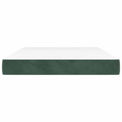 Materasso a Molle Insacchettate RigiditÃ  Media Verde Scuro 120x210x20 cm in Velluto