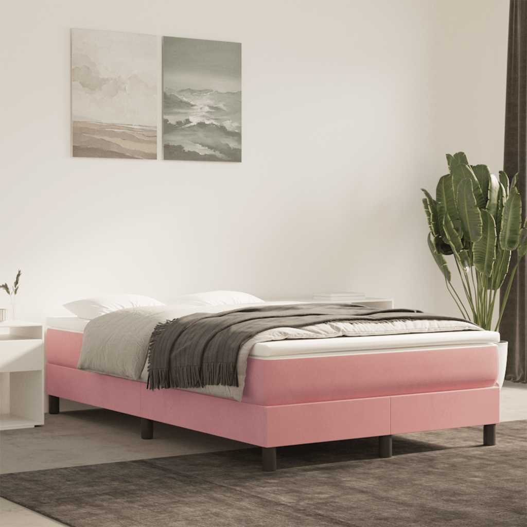 Materasso a Molle Insacchettate RigiditÃ  Media Rosa 120x210x20 cm in Velluto