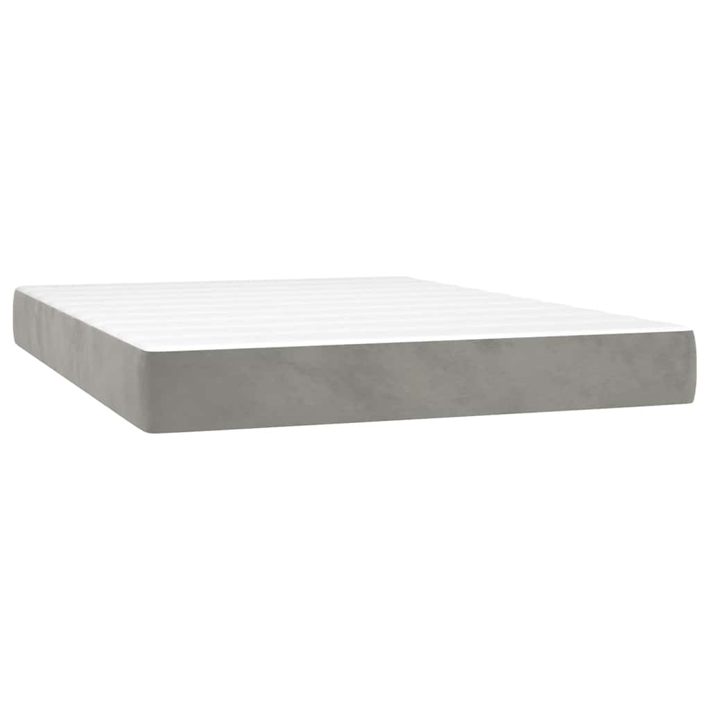 Materasso a Molle Insacchettate RigiditÃ  Media Grigio Chiaro 140x210x20 cm in Velluto