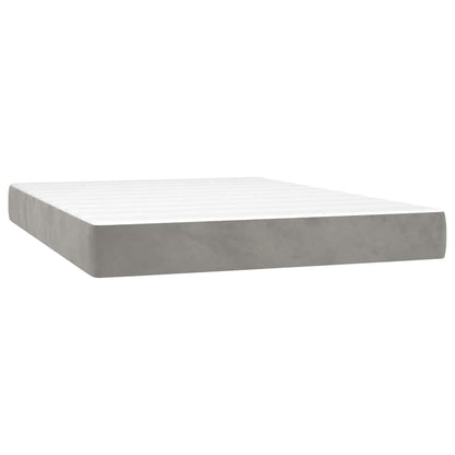 Materasso a Molle Insacchettate RigiditÃ  Media Grigio Chiaro 140x210x20 cm in Velluto