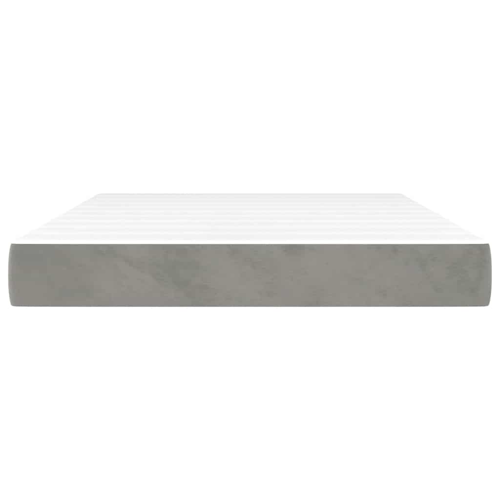 Materasso a Molle Insacchettate RigiditÃ  Media Grigio Chiaro 140x210x20 cm in Velluto