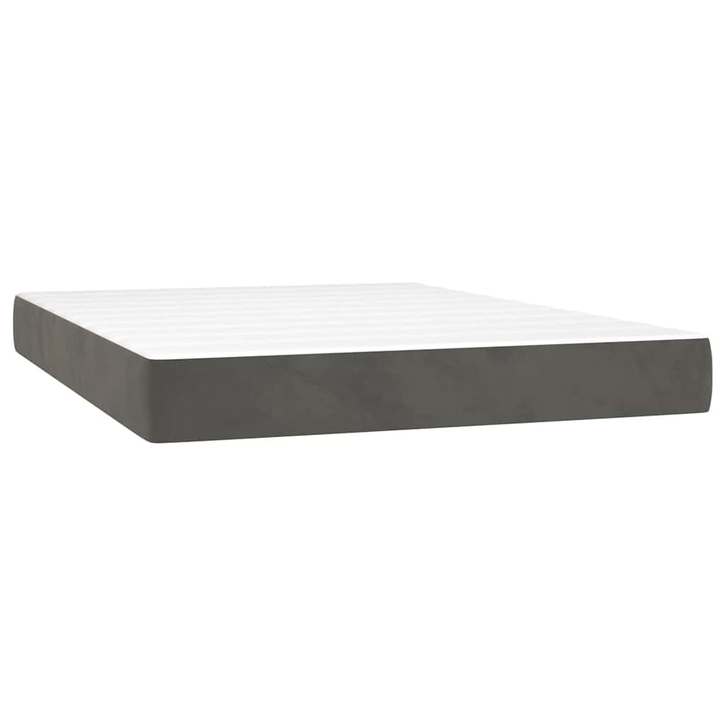 Materasso a Molle Insacchettate RigiditÃ  Media Grigio Scuro 140x210x20 cm in Velluto
