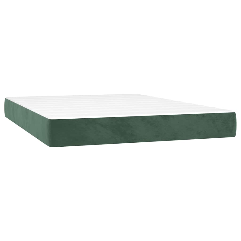 Materasso a Molle Insacchettate RigiditÃ  Media Verde Scuro 140x210x20 cm in Velluto