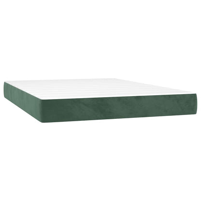 Materasso a Molle Insacchettate RigiditÃ  Media Verde Scuro 140x210x20 cm in Velluto