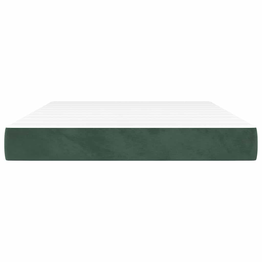 Materasso a Molle Insacchettate RigiditÃ  Media Verde Scuro 140x210x20 cm in Velluto