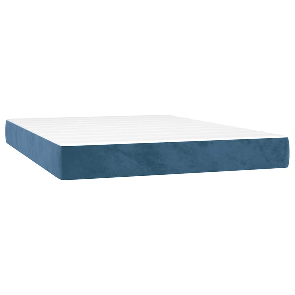 Materasso a Molle Insacchettate RigiditÃ  Media Blu Scuro 140x210x20 cm in Velluto