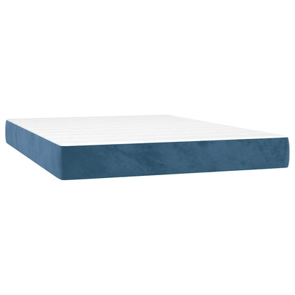 Materasso a Molle Insacchettate RigiditÃ  Media Blu Scuro 140x210x20 cm in Velluto