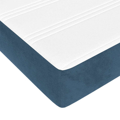 Materasso a Molle Insacchettate RigiditÃ  Media Blu Scuro 140x210x20 cm in Velluto