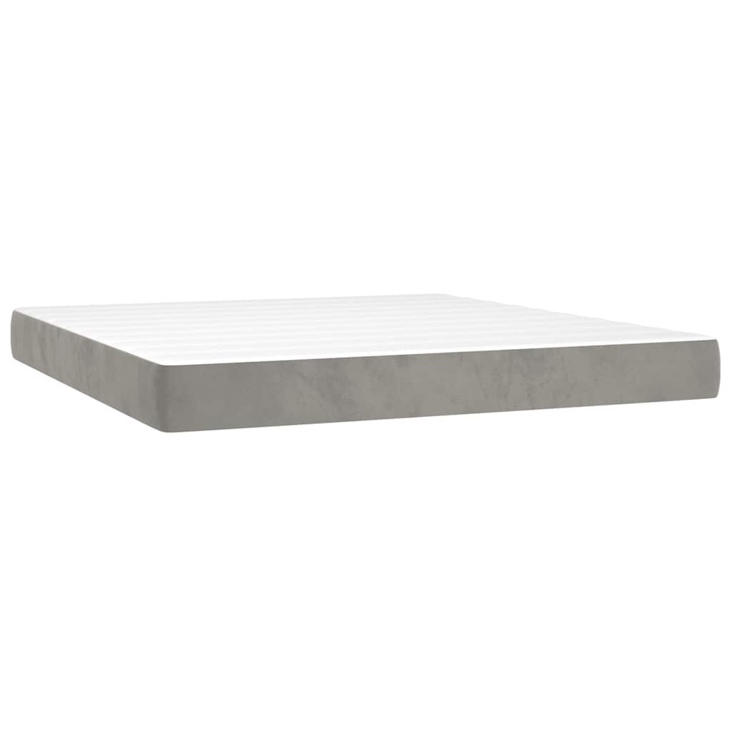 Materasso a Molle Insacchettate RigiditÃ  Media Grigio Chiaro 160x210x20 cm in Velluto