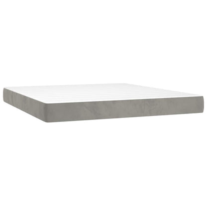 Materasso a Molle Insacchettate RigiditÃ  Media Grigio Chiaro 160x210x20 cm in Velluto