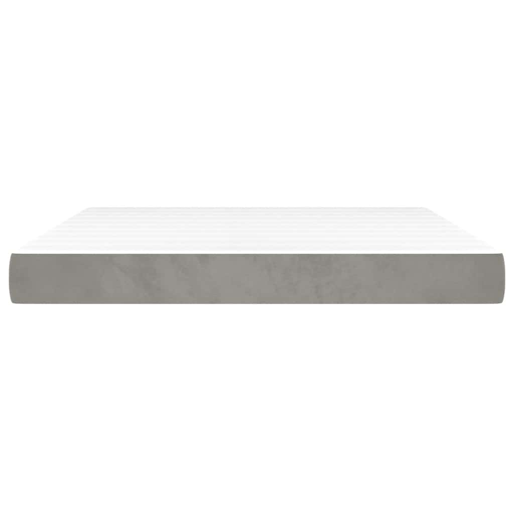 Materasso a Molle Insacchettate RigiditÃ  Media Grigio Chiaro 160x210x20 cm in Velluto