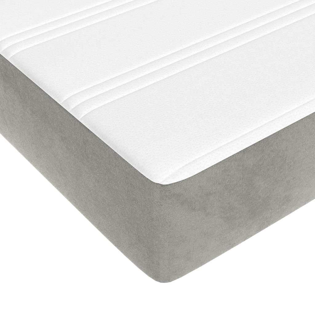 Materasso a Molle Insacchettate RigiditÃ  Media Grigio Chiaro 160x210x20 cm in Velluto
