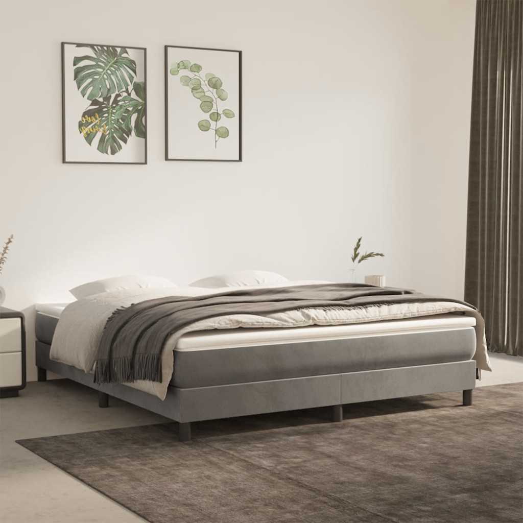 Materasso a Molle Insacchettate RigiditÃ  Media Grigio Chiaro 160x210x20 cm in Velluto