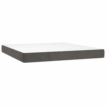Materasso a Molle Insacchettate RigiditÃ  Media Grigio Scuro 160x210x20 cm in Velluto