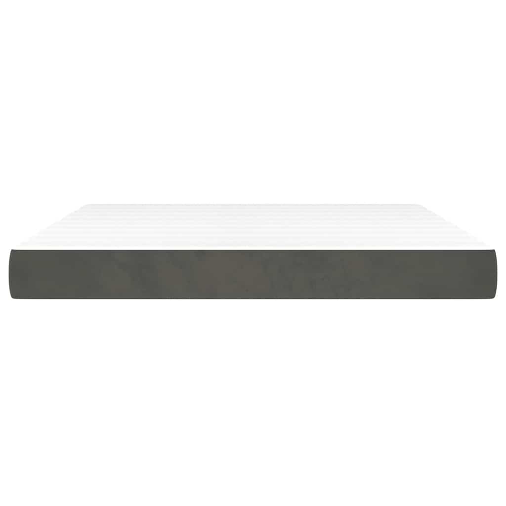 Materasso a Molle Insacchettate RigiditÃ  Media Grigio Scuro 160x210x20 cm in Velluto