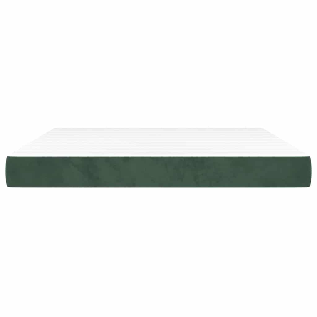 Materasso a Molle Insacchettate RigiditÃ  Media Verde Scuro 160x210x20 cm in Velluto