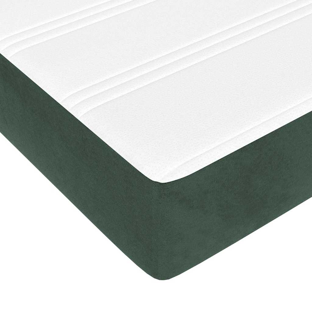 Materasso a Molle Insacchettate RigiditÃ  Media Verde Scuro 160x210x20 cm in Velluto