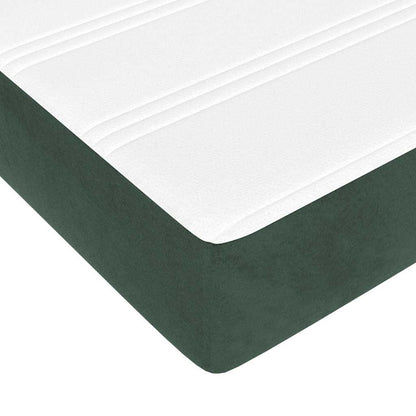 Materasso a Molle Insacchettate RigiditÃ  Media Verde Scuro 160x210x20 cm in Velluto