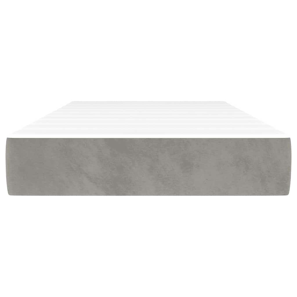 Materasso a Molle Insacchettate RigiditÃ  Media Grigio Chiaro 80x220x20 cm in Velluto
