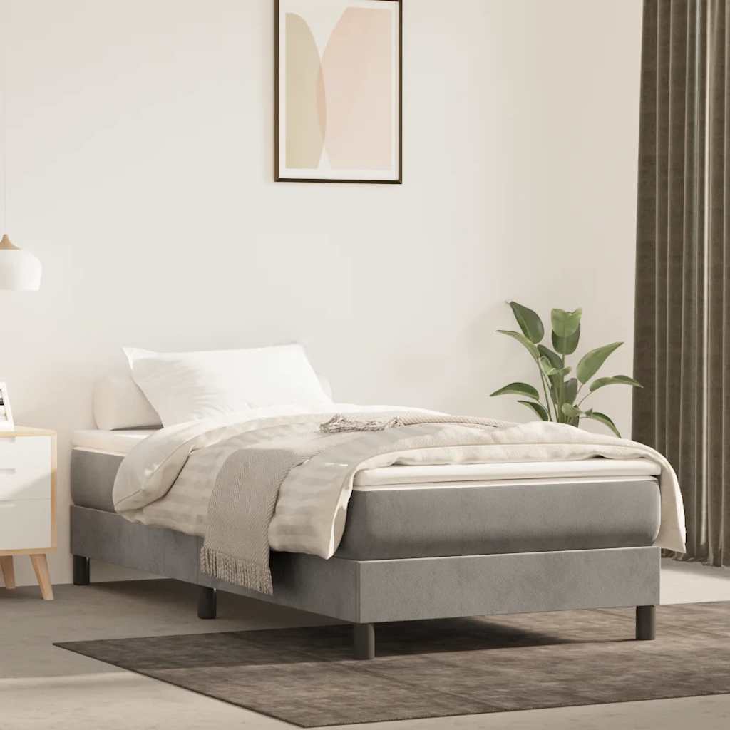 Materasso a Molle Insacchettate RigiditÃ  Media Grigio Chiaro 80x220x20 cm in Velluto