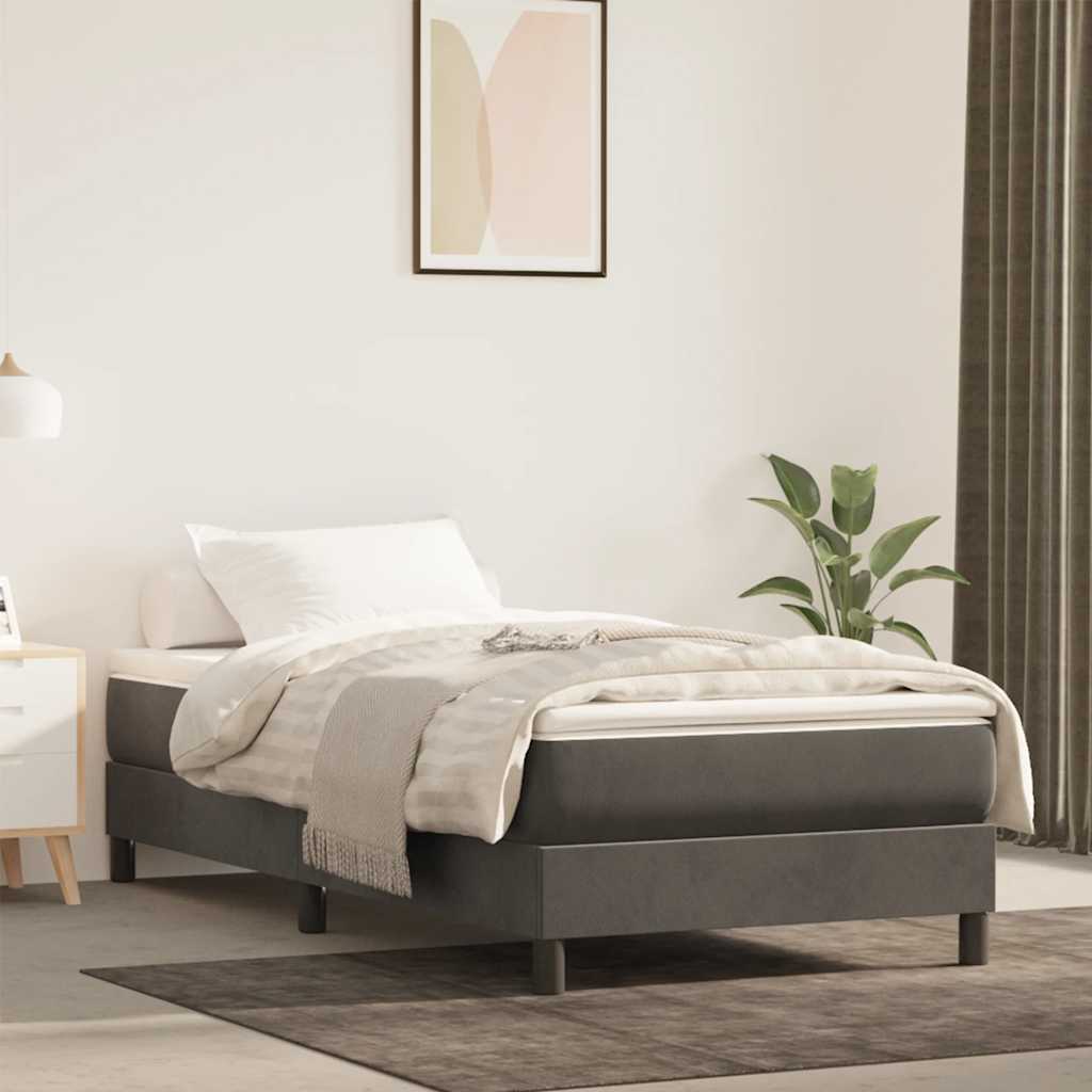 Materasso a Molle Insacchettate RigiditÃ  Media Grigio Scuro 80x220x20 cm in Velluto